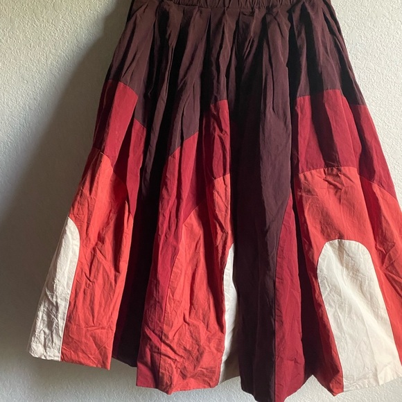 Casey Casey Designer Abstract Patterned Pleated Circular Motif Midi Mod Skirt XS - Picture 9 of 16